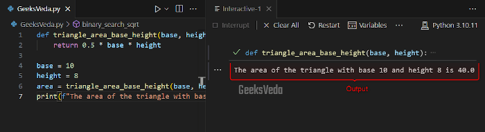 Using Base and Height in Python