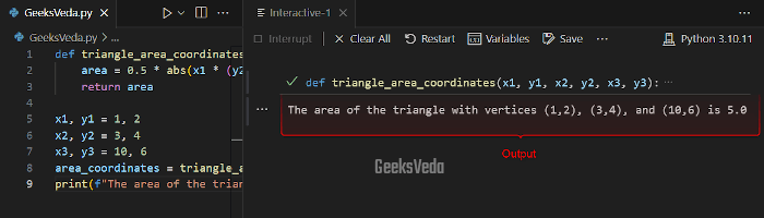 Using Coordinates of Vertices in Python