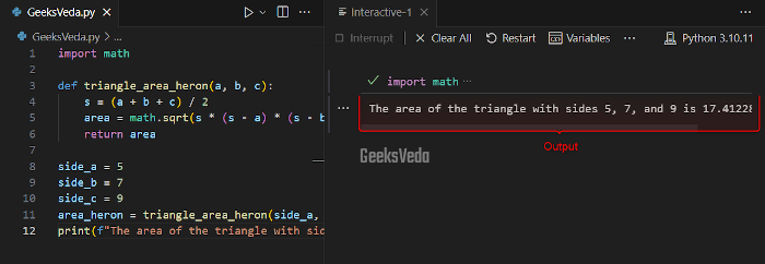 Using Heron’s Formula in Python