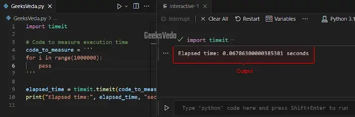 Using Python timeit Module