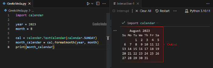 Using Calendar Module in Python