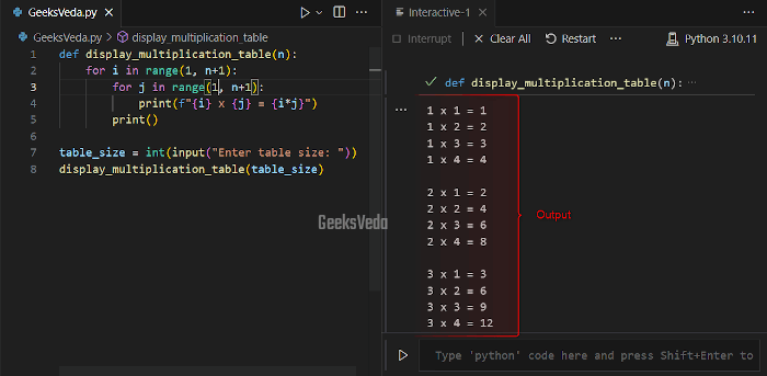 Using Nested Loops