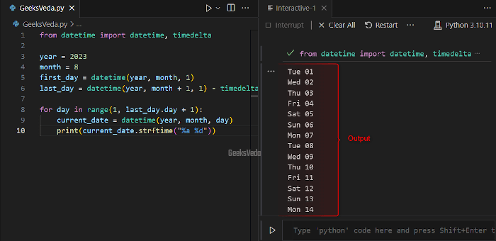 Using datetime Module with strftime()