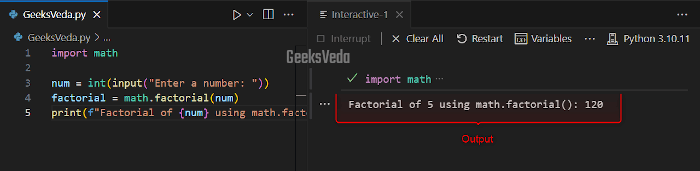 Using the "math.factorial()" Function in Python